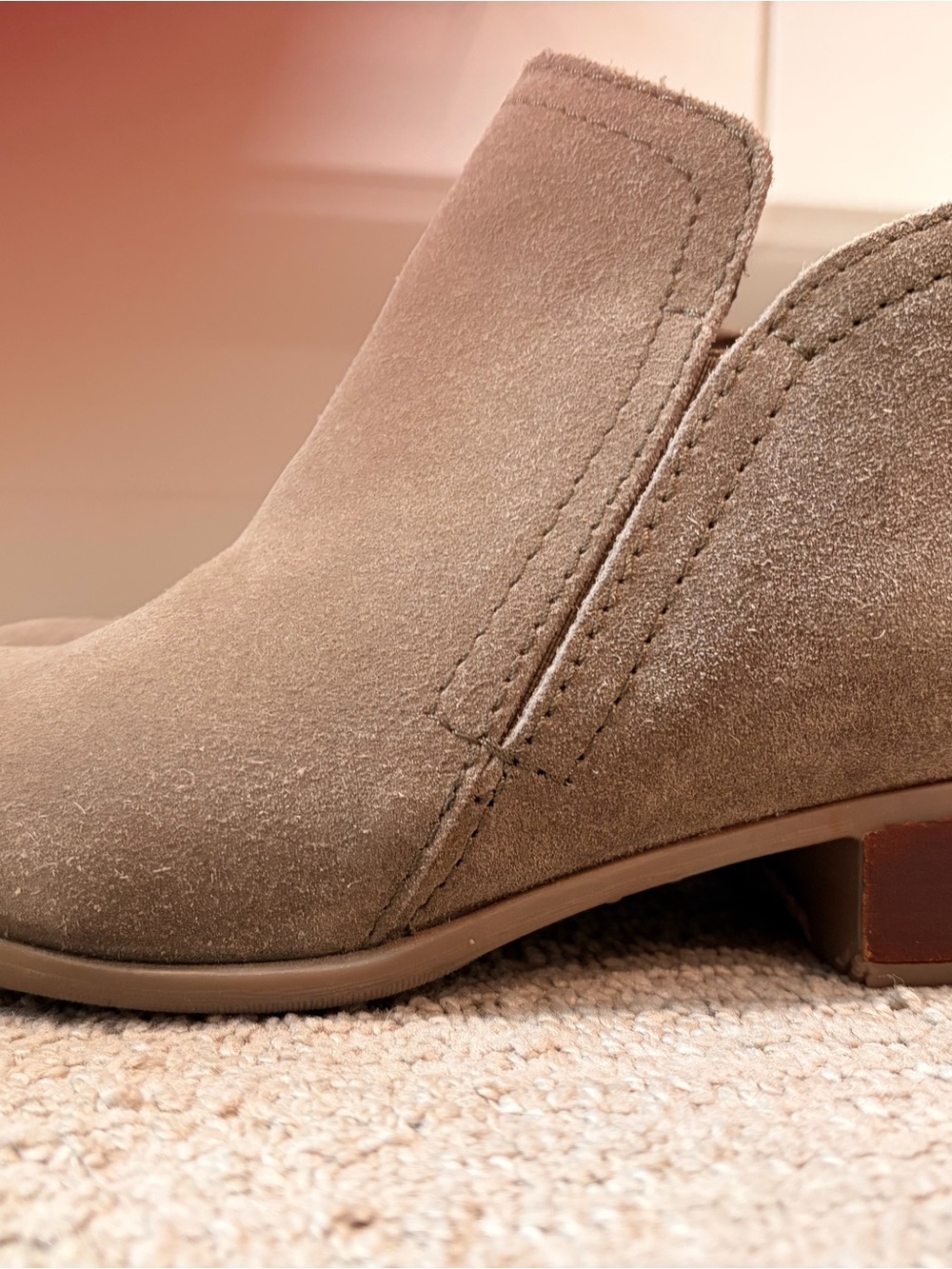 Diba Taupe Suede Ankle Bootie